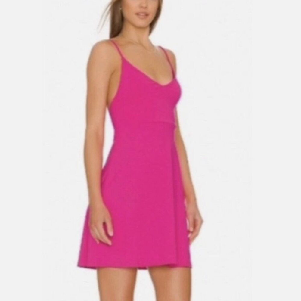 Susana Monaco V Neck A Line jersey fabric dress in Pink Glow Women's size S - Picture 1 of 5